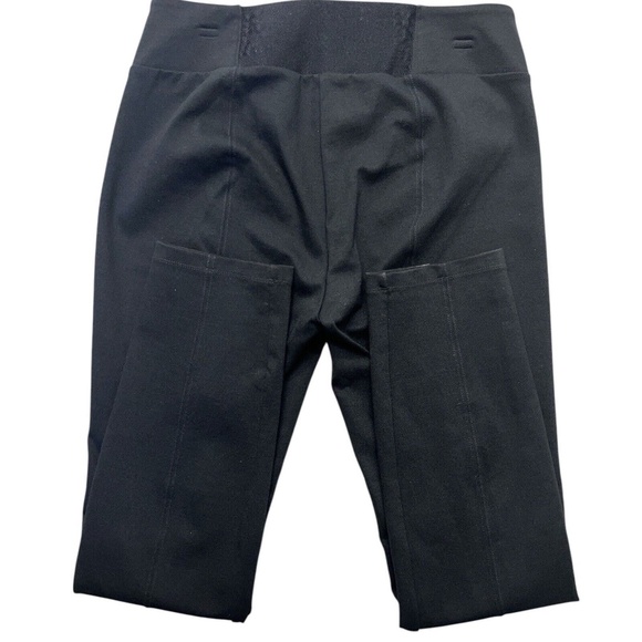 Eileen Fisher Pants Women SP Black Stretch Pintuck Ponte Pull Ons Slim Straight - Picture 4 of 10